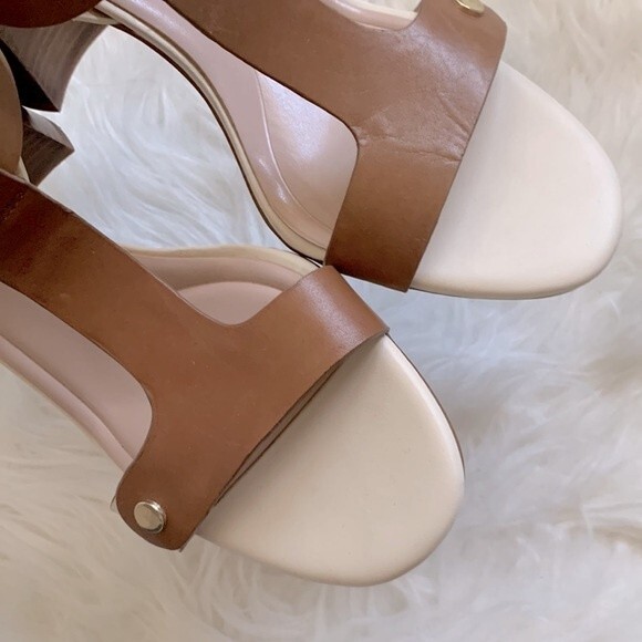 Preston & York Faye Leather T-Strap Block Heel Dress Sandals Sz 10 - Picture 7 of 12